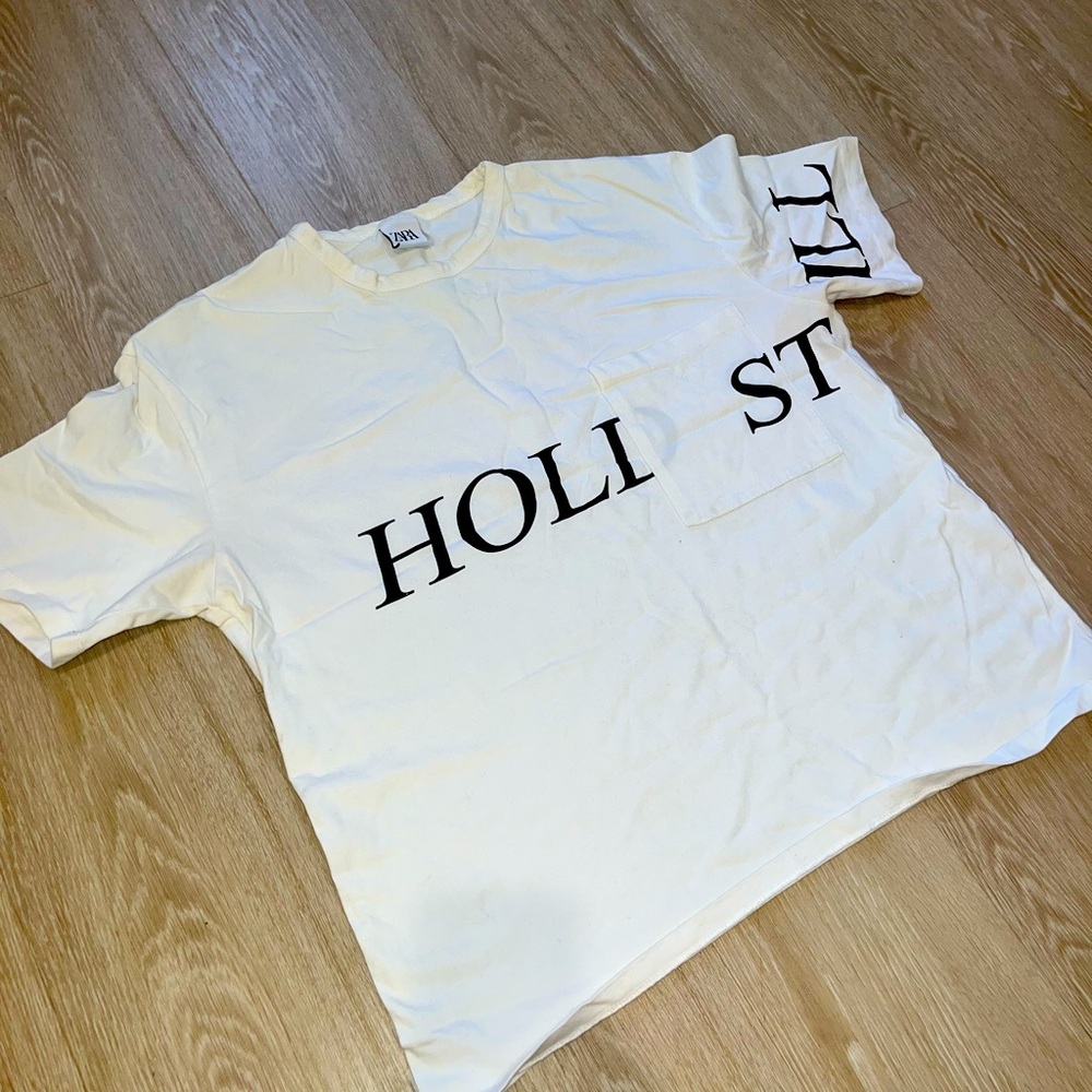 White Zara tee